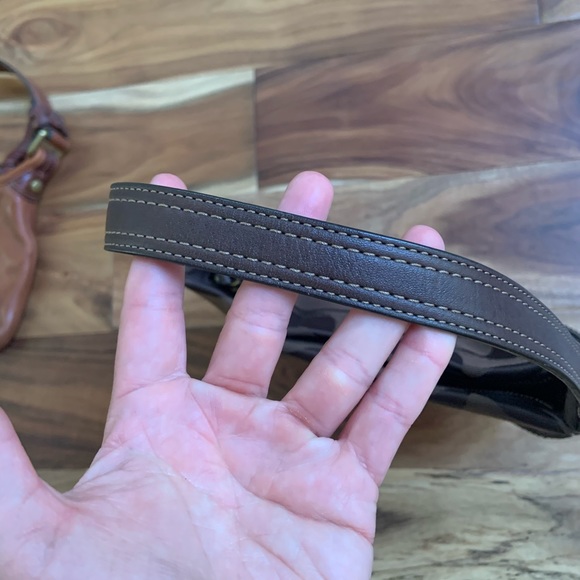 Chocolate Coach Shoulder Bag w/leather trim - Picture 6 of 6